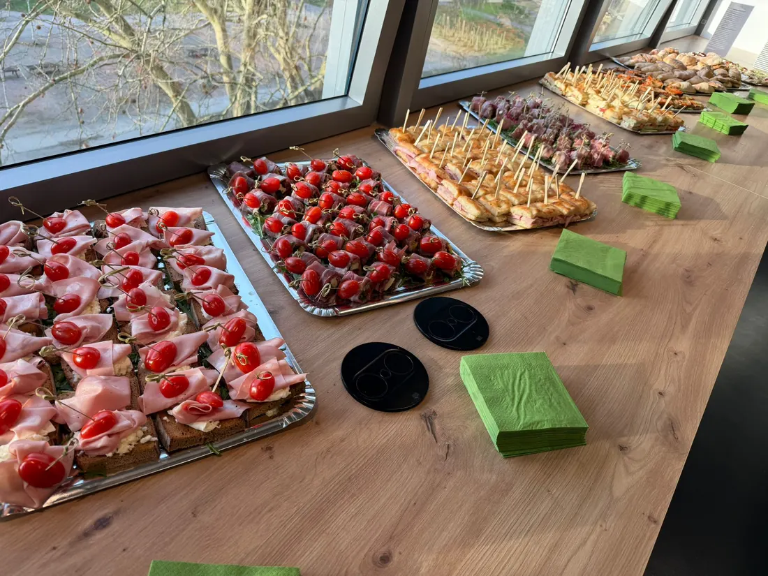Italian finger food buffet with bruschetta, focaccia and antipasti
